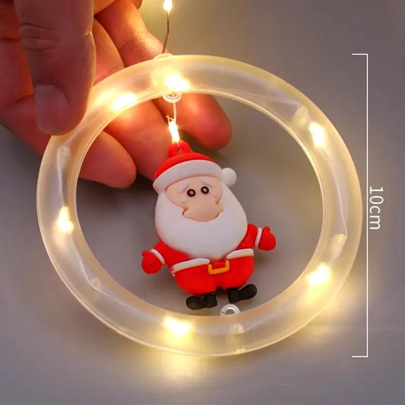 Cortina de Luzes de Natal LED com Controle Remoto Santa Christmas