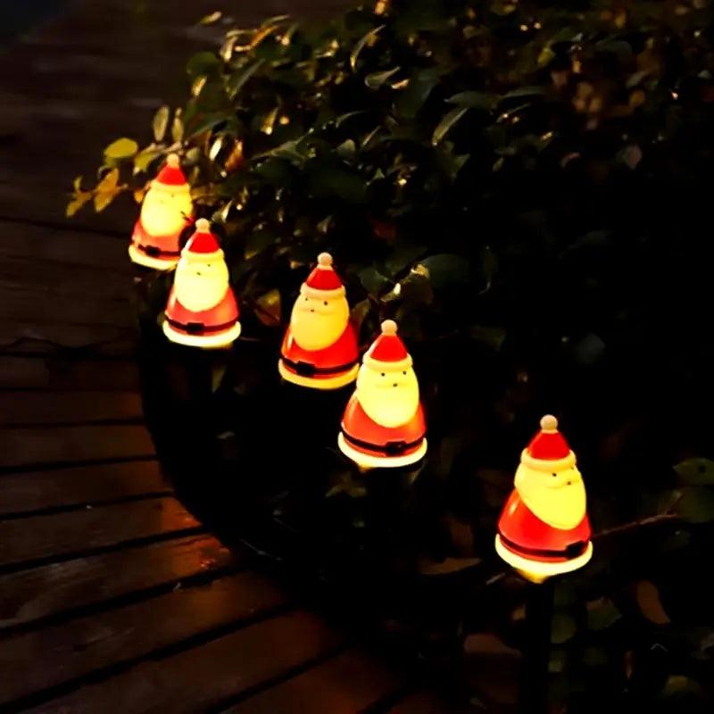 Decoração de Natal para Jardim Luminária Solar de Espeto 5 em 1 Papai Noel