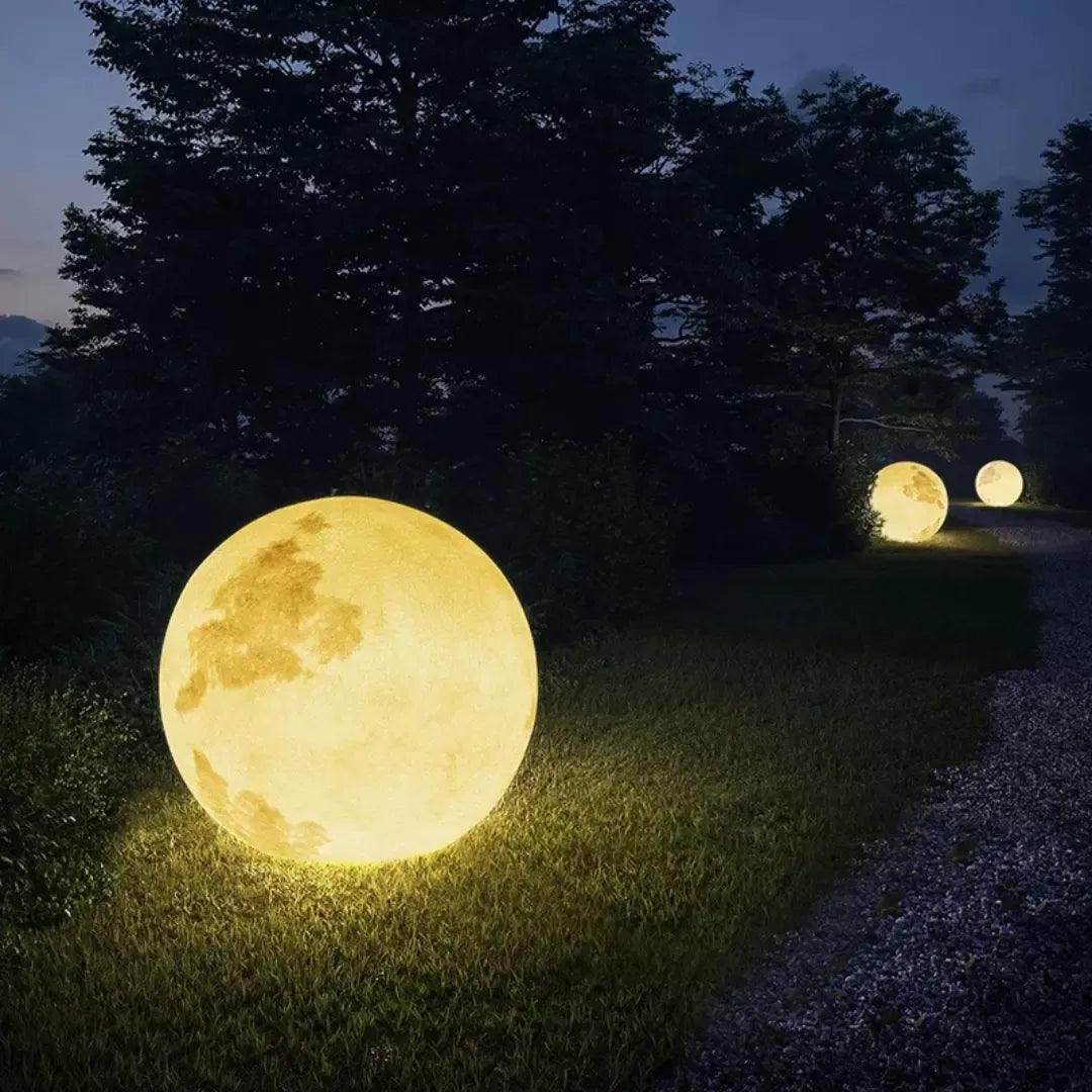 Luminária Solar Lua Cheia Decoração para Jardim