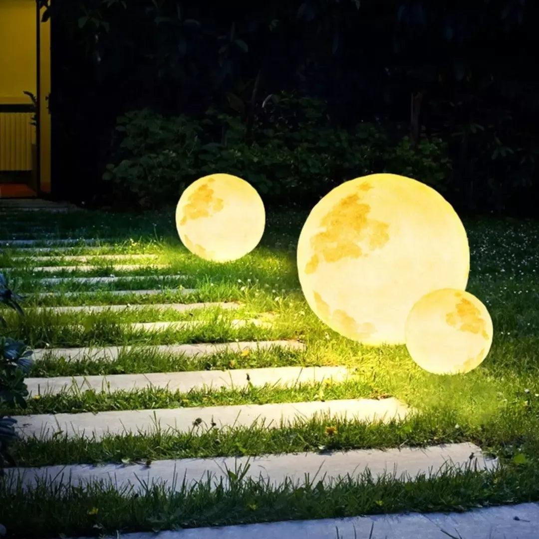 Luminária Solar Lua Cheia Decoração para Jardim