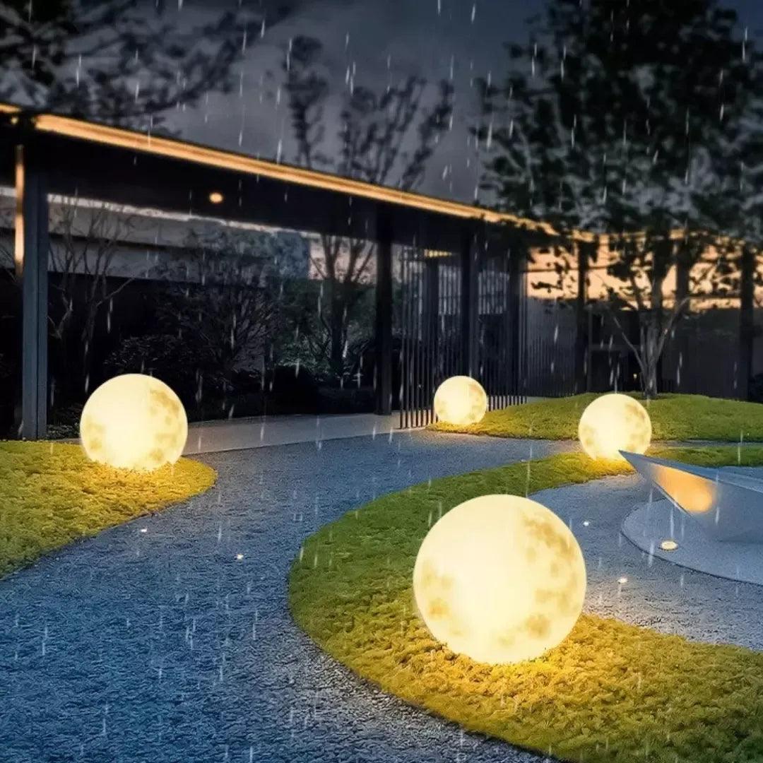 Luminária Solar Lua Cheia Decoração para Jardim