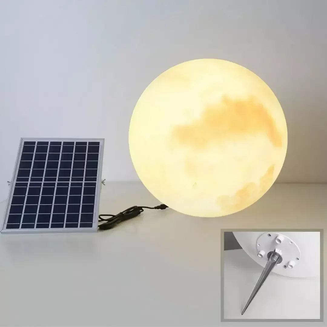 Luminária Solar Lua Cheia Decoração para Jardim