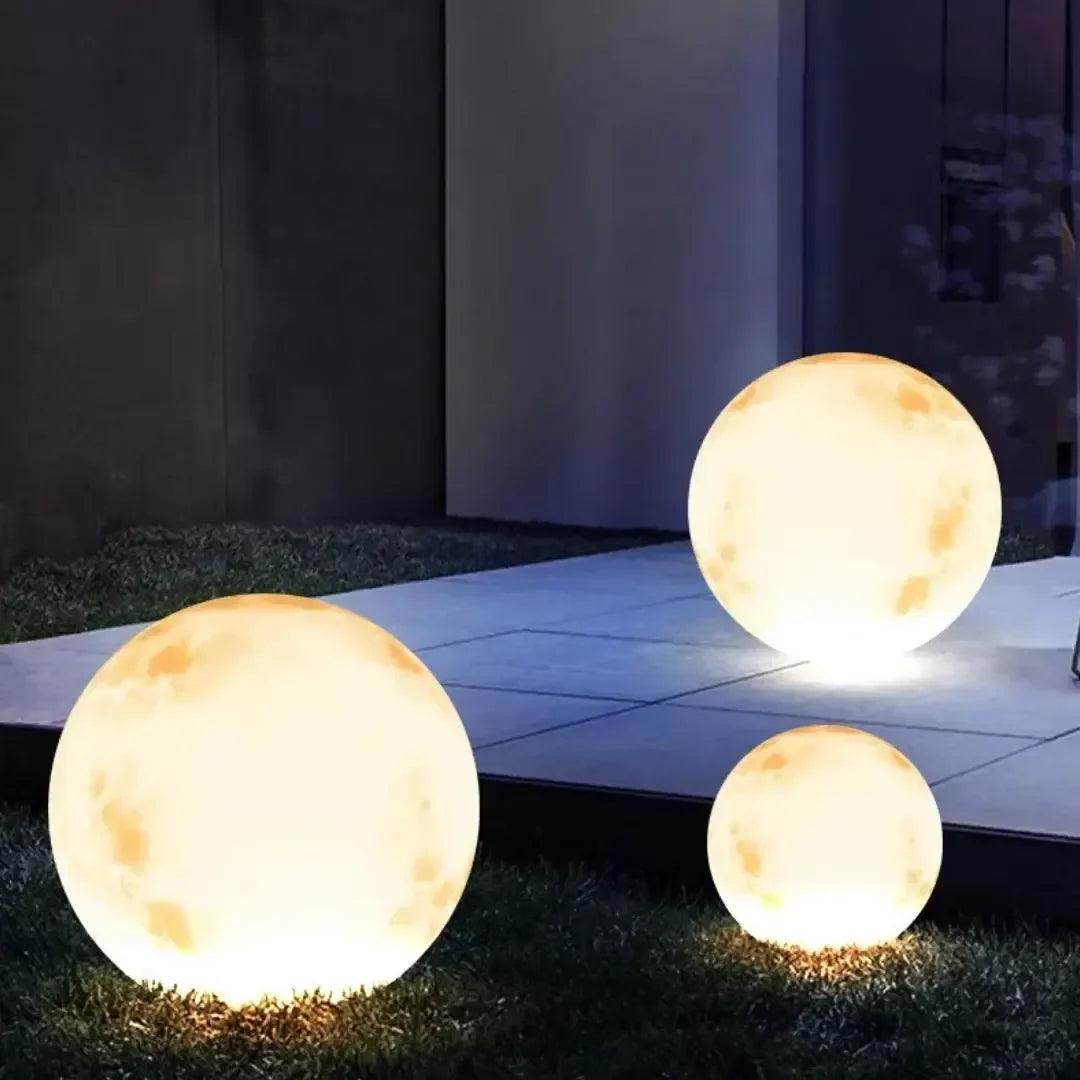 Luminária Solar Lua Cheia Decoração para Jardim