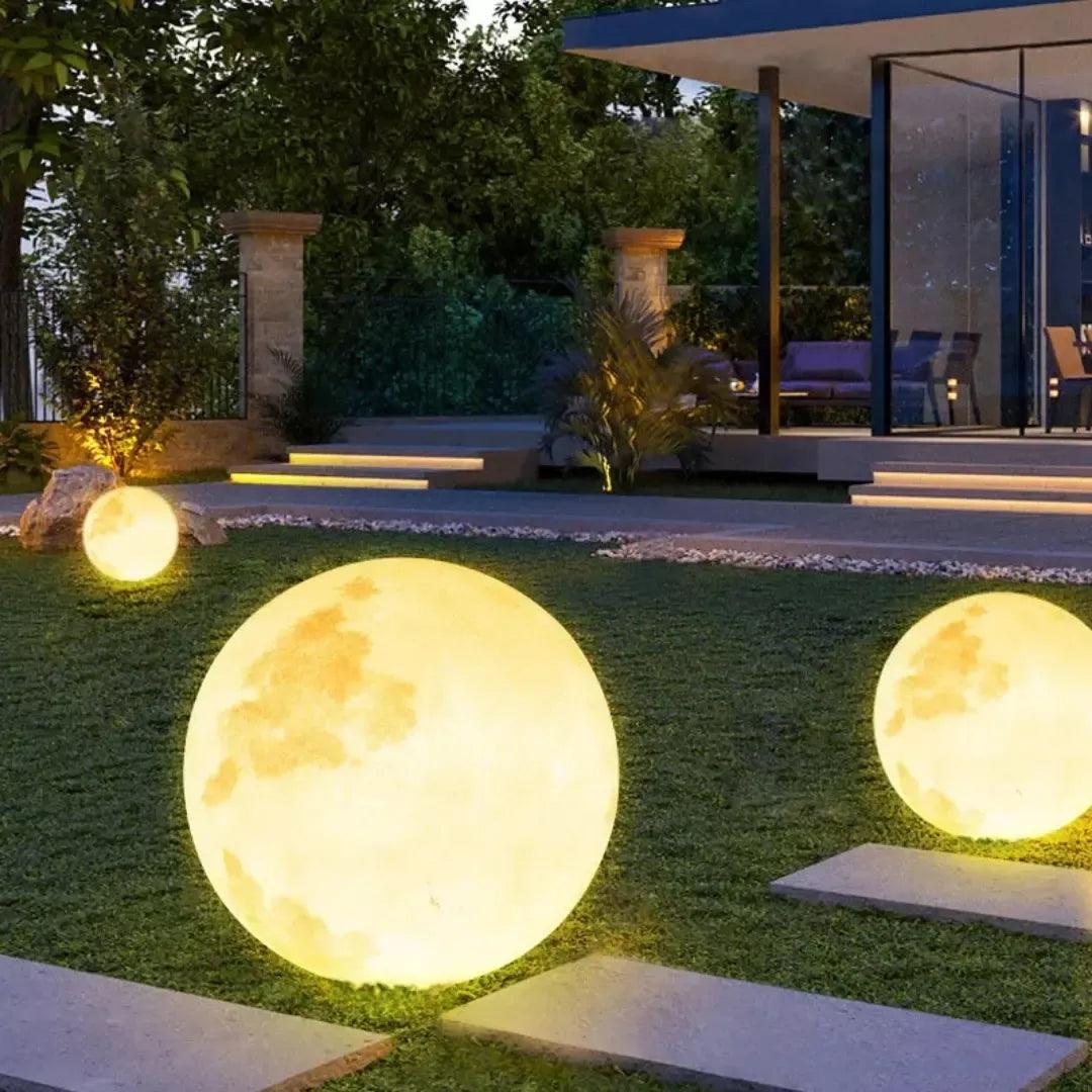 Luminária Solar Lua Cheia Decoração para Jardim