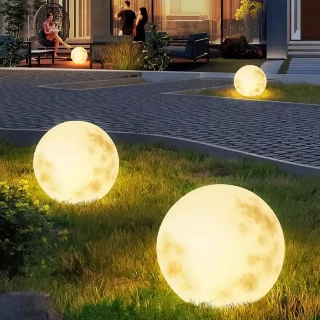 Luminária Solar Lua Cheia Decoração para Jardim