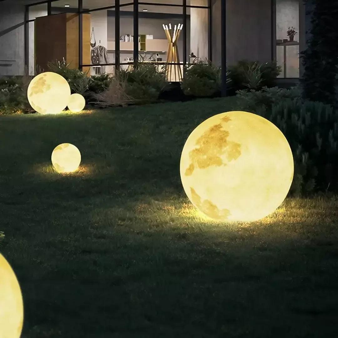 Luminária Solar Lua Cheia Decoração para Jardim