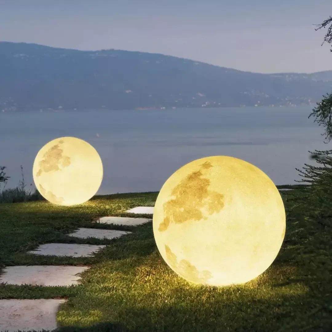 Luminária Solar Lua Cheia Decoração para Jardim