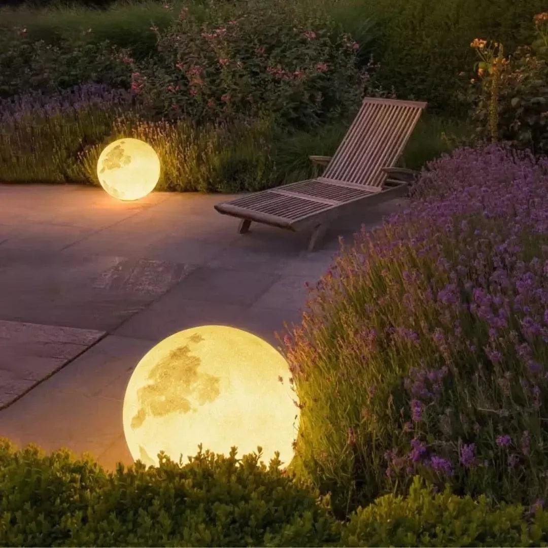 Luminária Solar Lua Cheia Decoração para Jardim