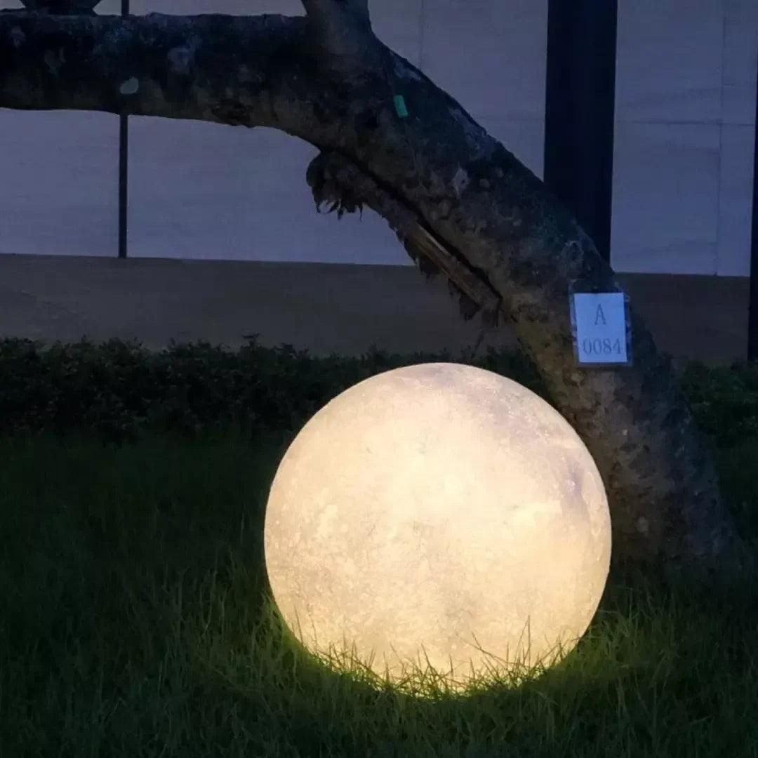 Luminária Solar Lua Cheia Decoração para Jardim