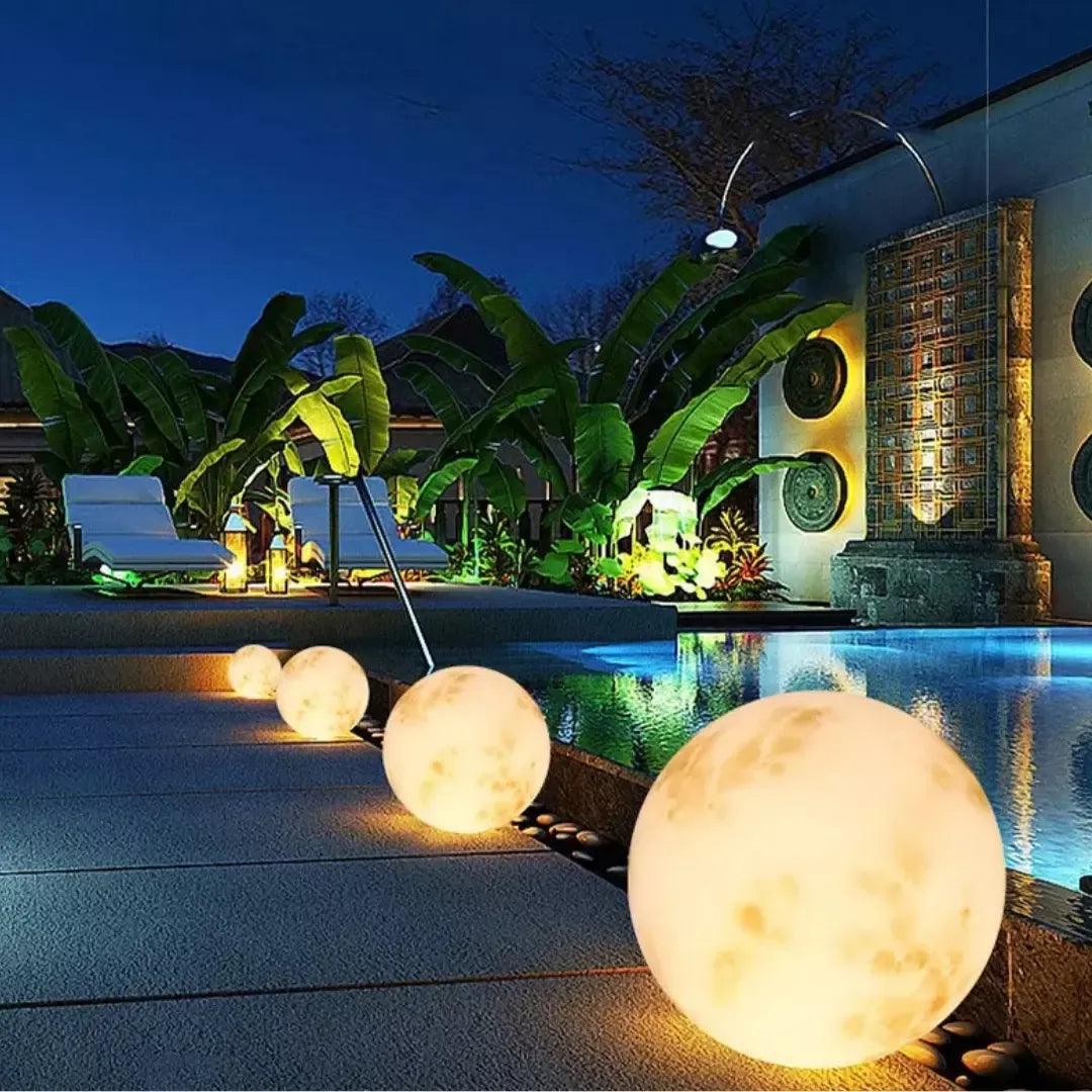 Luminária Solar Lua Cheia Decoração para Jardim