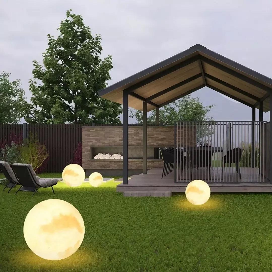 Luminária Solar Lua Cheia Decoração para Jardim