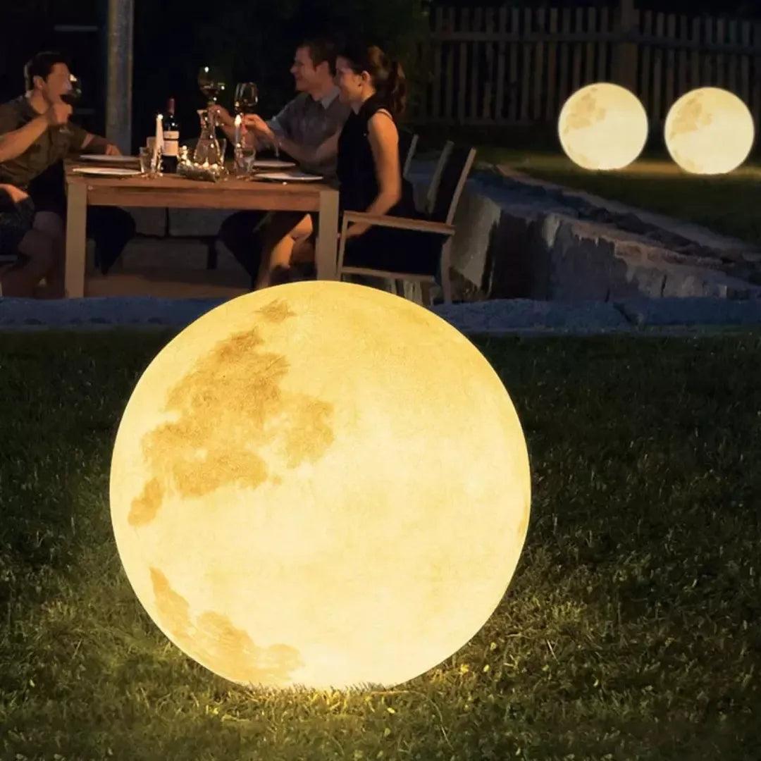 Luminária Solar Lua Cheia Decoração para Jardim