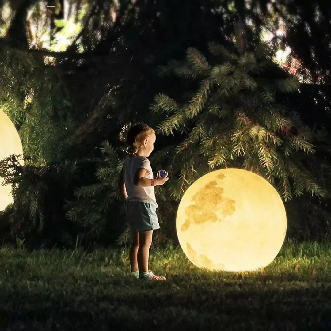 Luminária Solar Lua Cheia Decoração para Jardim