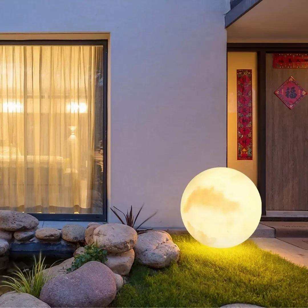 Luminária Solar Lua Cheia Decoração para Jardim