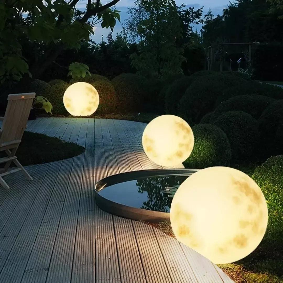 Luminária Solar Lua Cheia Decoração para Jardim