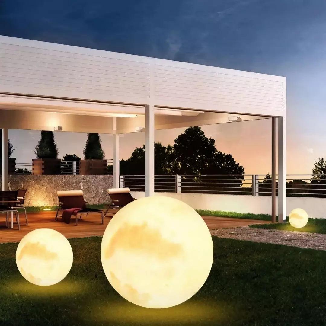 Luminária Solar Lua Cheia Decoração para Jardim