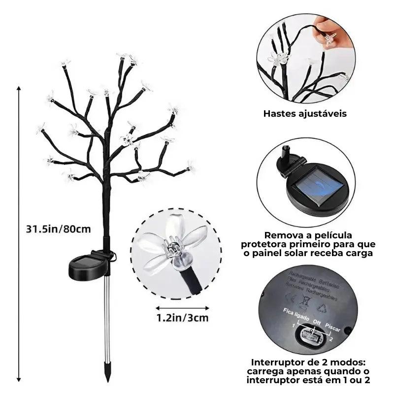 Luminária Solar para Jardim Cherry Blossom Bigstock