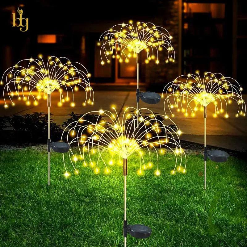 Luminária Solar para Jardim Fogos de Artifício Bigstock