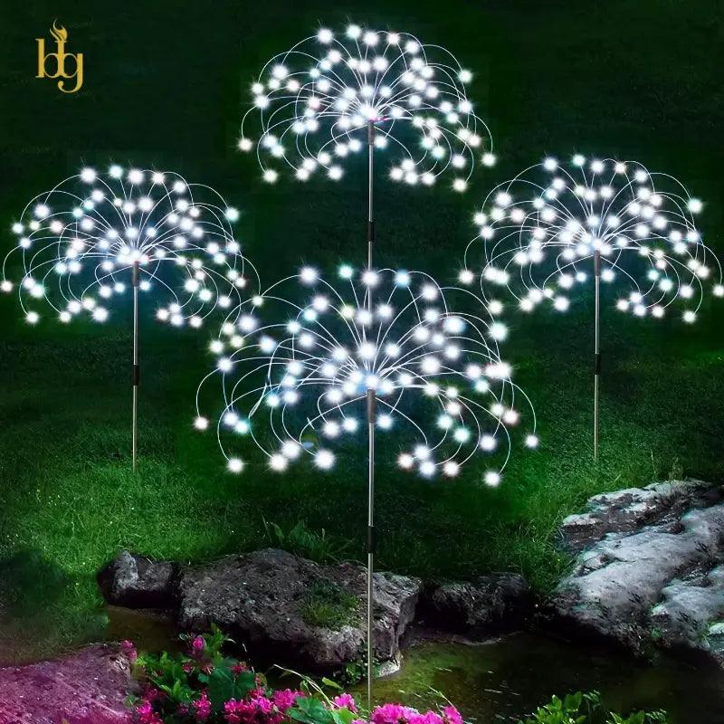 Luminária Solar para Jardim Fogos de Artifício Bigstock