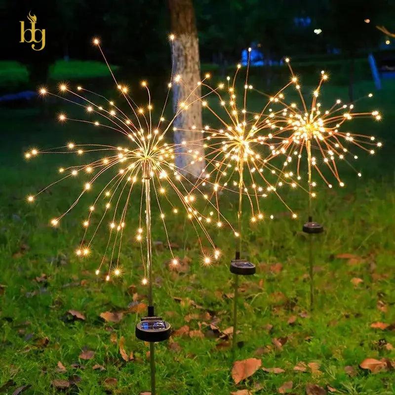 Luminária Solar para Jardim Fogos de Artifício Bigstock