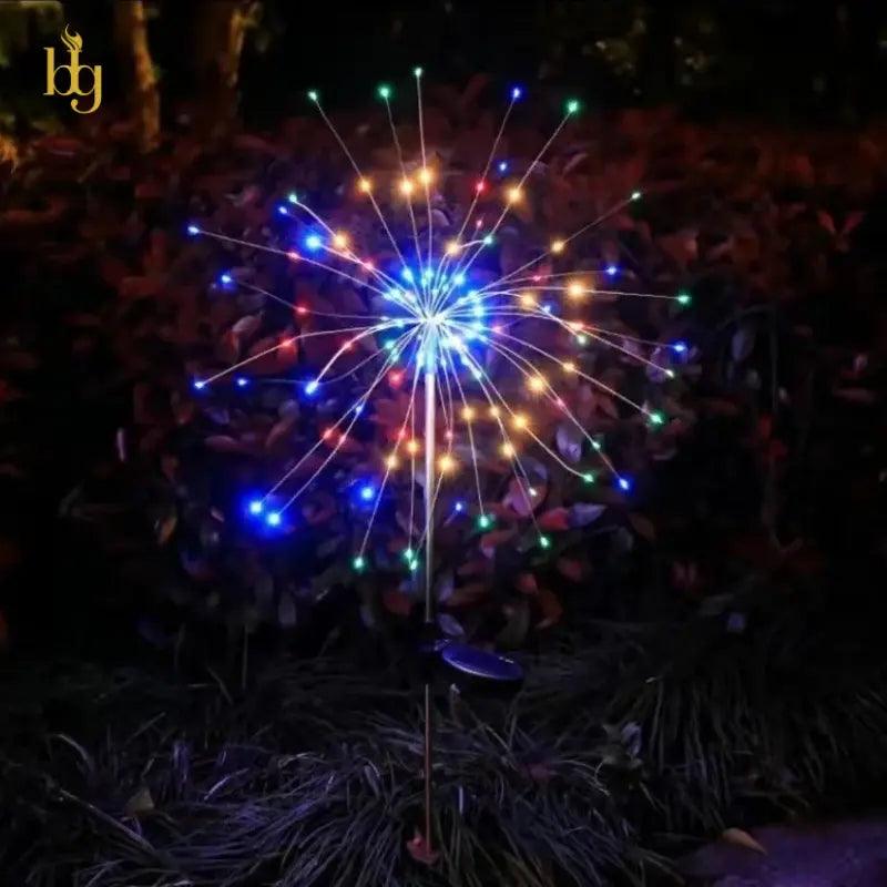 Luminária Solar para Jardim Fogos de Artifício Bigstock