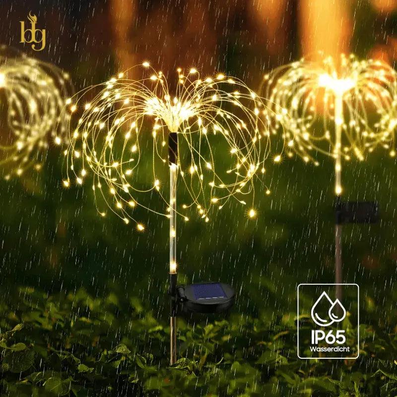 Luminária Solar para Jardim Fogos de Artifício Bigstock