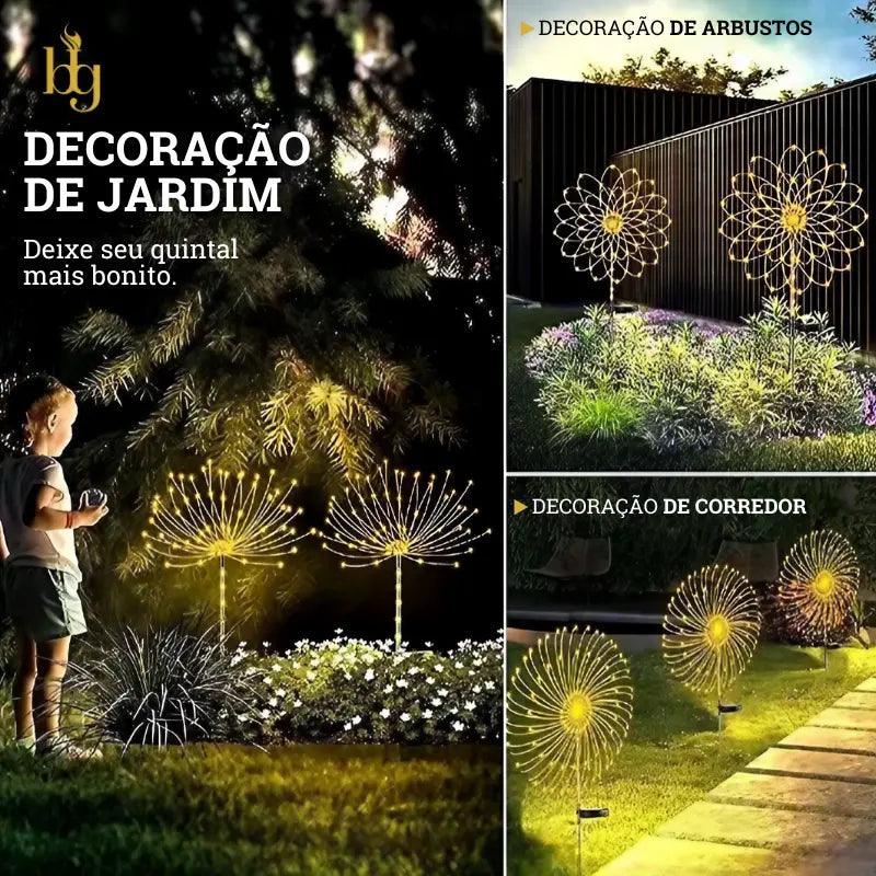 Luminária Solar para Jardim Fogos de Artifício Bigstock