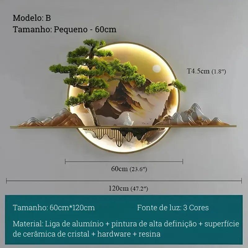 Luminária de Parede Paisagem Moderna 3D com Luzes Decorativas Bigstock