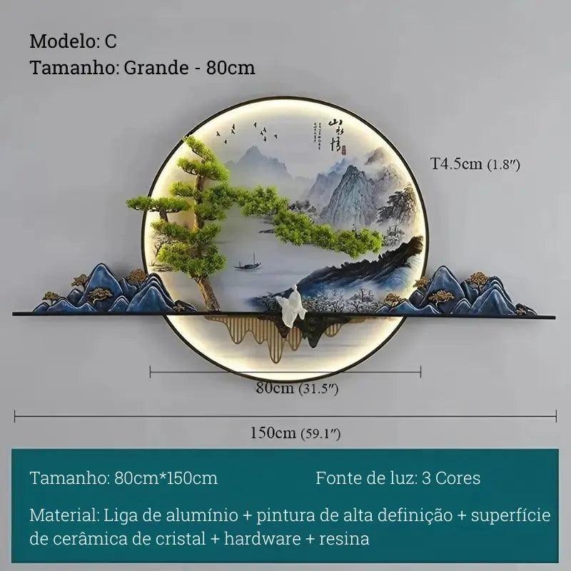 Luminária de Parede Paisagem Moderna 3D com Luzes Decorativas Bigstock