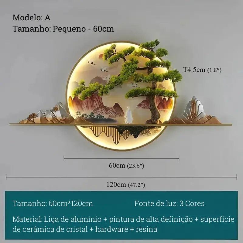 Luminária de Parede Paisagem Moderna 3D com Luzes Decorativas Bigstock