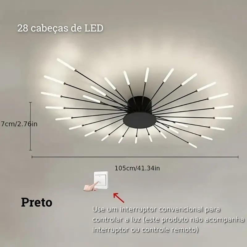 Luminária de Teto LED Moderna para Sala ou Quarto Fogos de Artifícios Bigstock