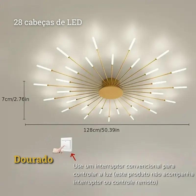 Luminária de Teto LED Moderna para Sala ou Quarto Fogos de Artifícios Bigstock