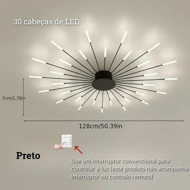 Luminária de Teto LED Moderna para Sala ou Quarto Fogos de Artifícios Bigstock