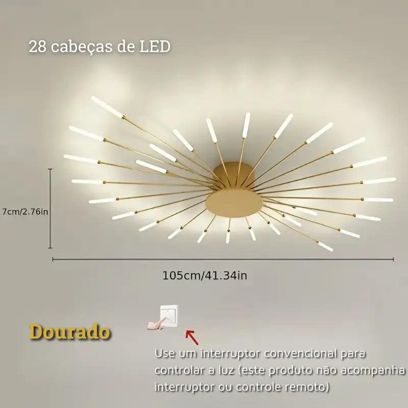 Luminária de Teto LED Moderna para Sala ou Quarto Fogos de Artifícios Bigstock