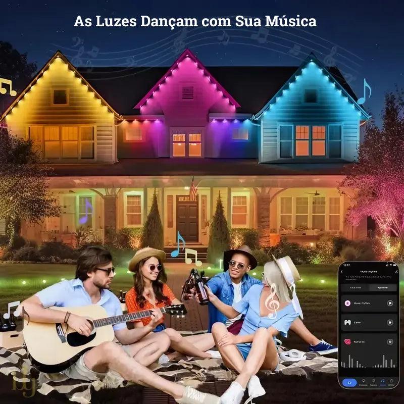 Luzes LED Arco-Íris Inteligente com Controle Remoto e APP para Uso Interno e Externo Bigstock