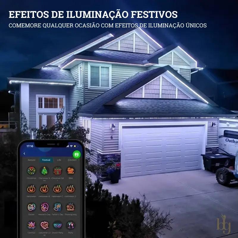 Luzes LED Arco-Íris Inteligente com Controle Remoto e APP para Uso Interno e Externo Bigstock