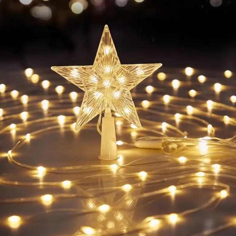 Luzes de Natal LED em Cascata com Estrela Bigstock