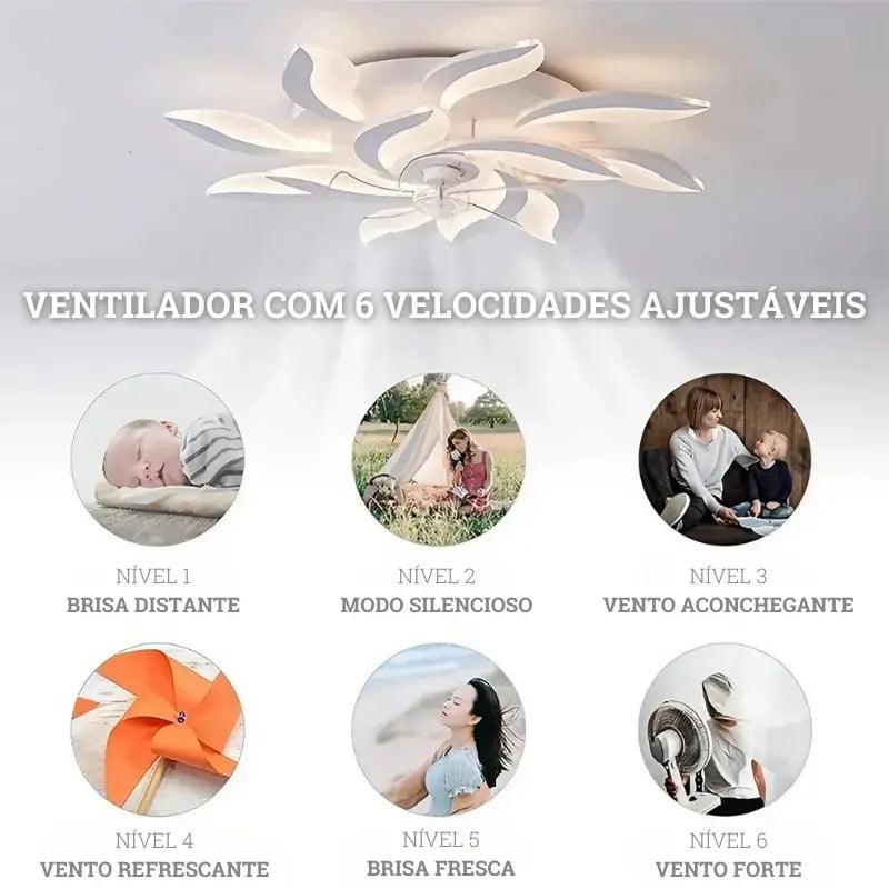 Ventilador de Teto LED Luxo com Controle Remoto AstraLumen 5000 Bigstock